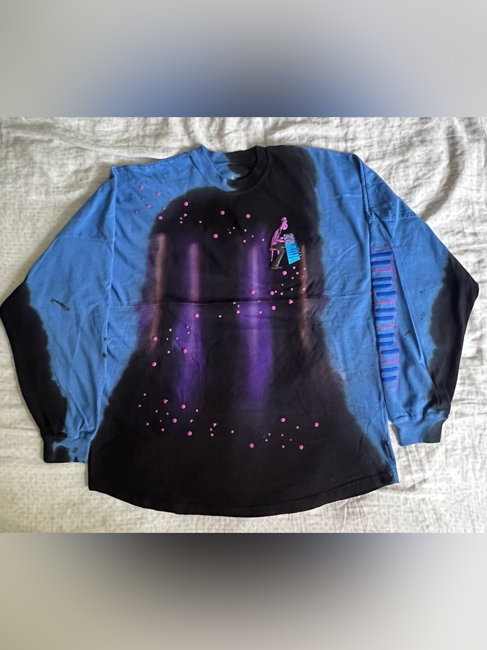 Disney Black & Blue Soul Spirit Jersey L Tye Dye